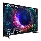 Cecotec Televisor QLED 65” Smart TV V1+ Series VQU11065. 4K UHD, Android 11, Diseño Frameless,...